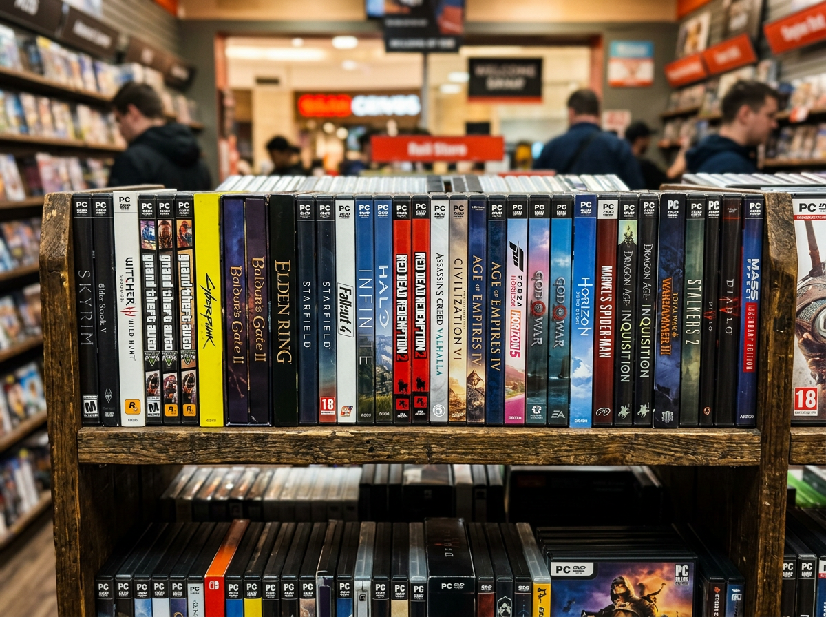 Estantes de juegos en Mervaku